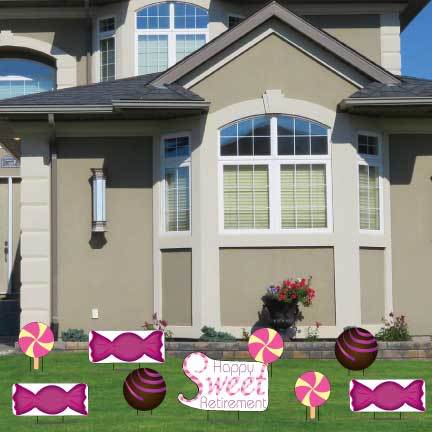 Happy Sweet Retirement Yard Decorations 9 piece set