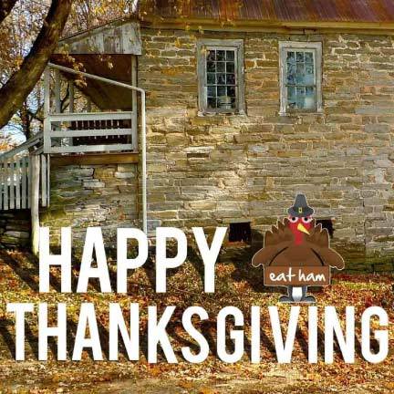 Happy Thanksgiving 'EAT HAM' Turkey Yard Card 18 piece set