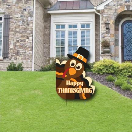 16.3"x21.8" Happy Thanksgiving Turkey Yard Sign