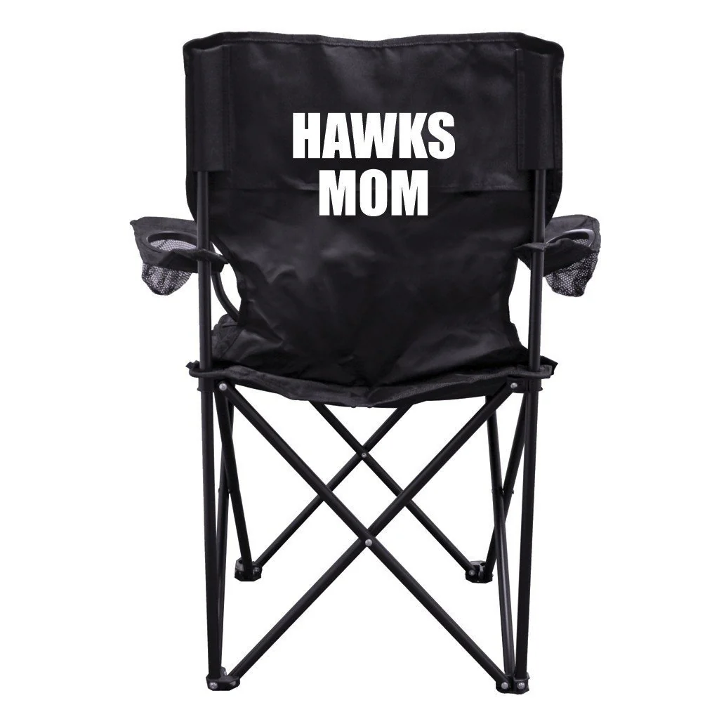 Hawks Mom Black Folding Camping Chair