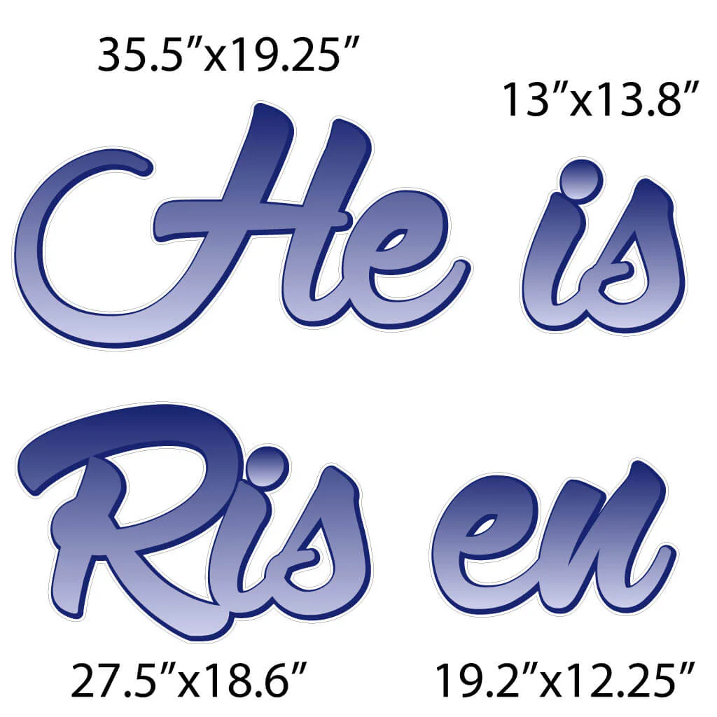 He Is Risen Easter Quick Set Yard Card Display 13 pc set - Image 2