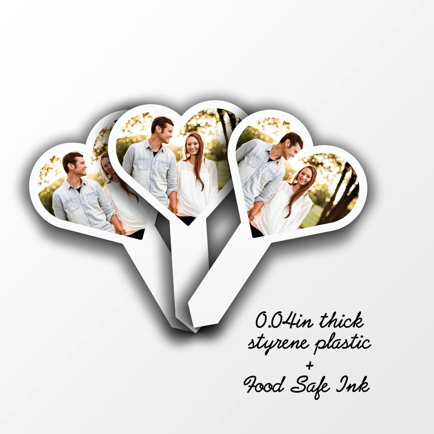 Heart Shape Custom Photo Cupcake Toppers - Image 3