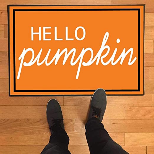 Orange Hello Pumpkin Doormat