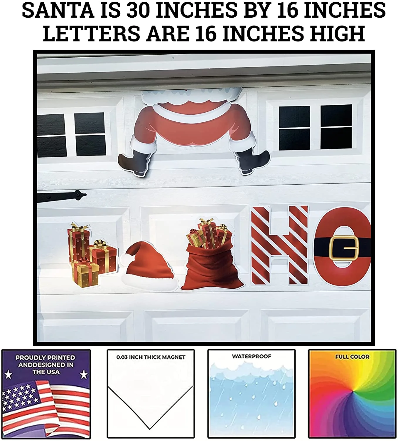 Ho Ho Ho Christmas Garage Door Magnet Decorations - Image 3