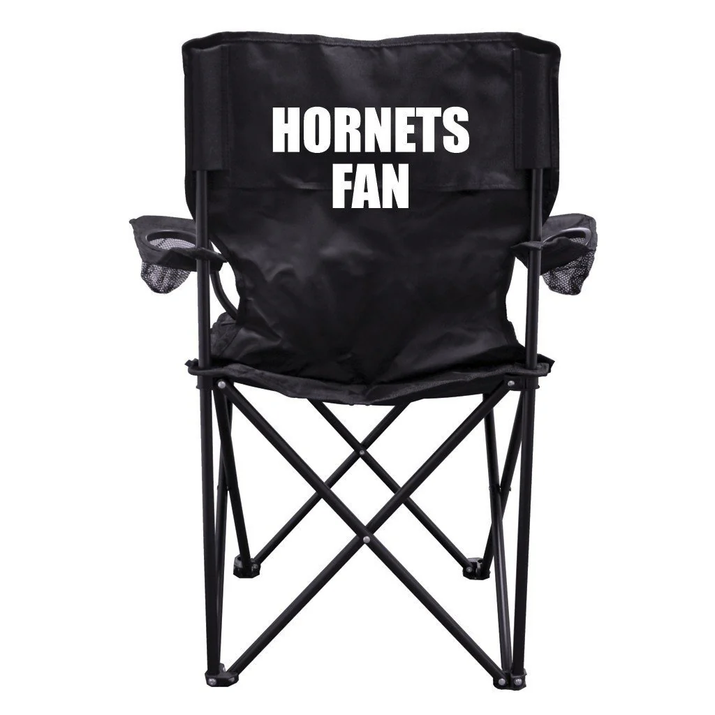 Hornets Fan Black Folding Camping Chair