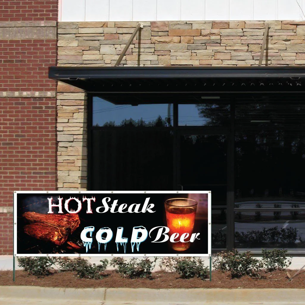 Hot Steaks, Cold Beer Vinyl Banner