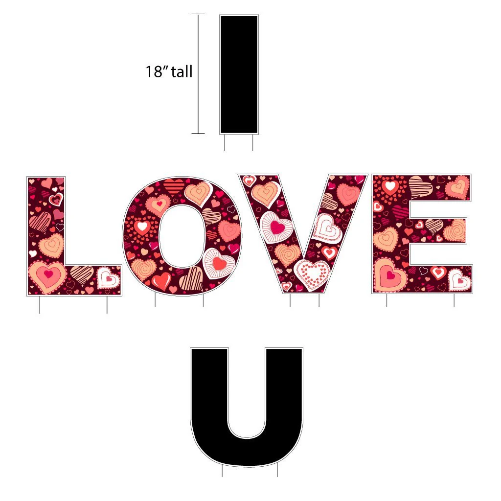 I LOVE U | Valentine Yard Letter Set - Image 2