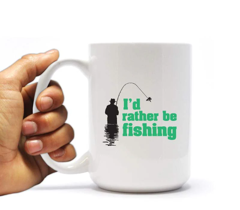 I'd Rather Be Fishing Theme Mug & Can Cooler Gift Pack - Image 2