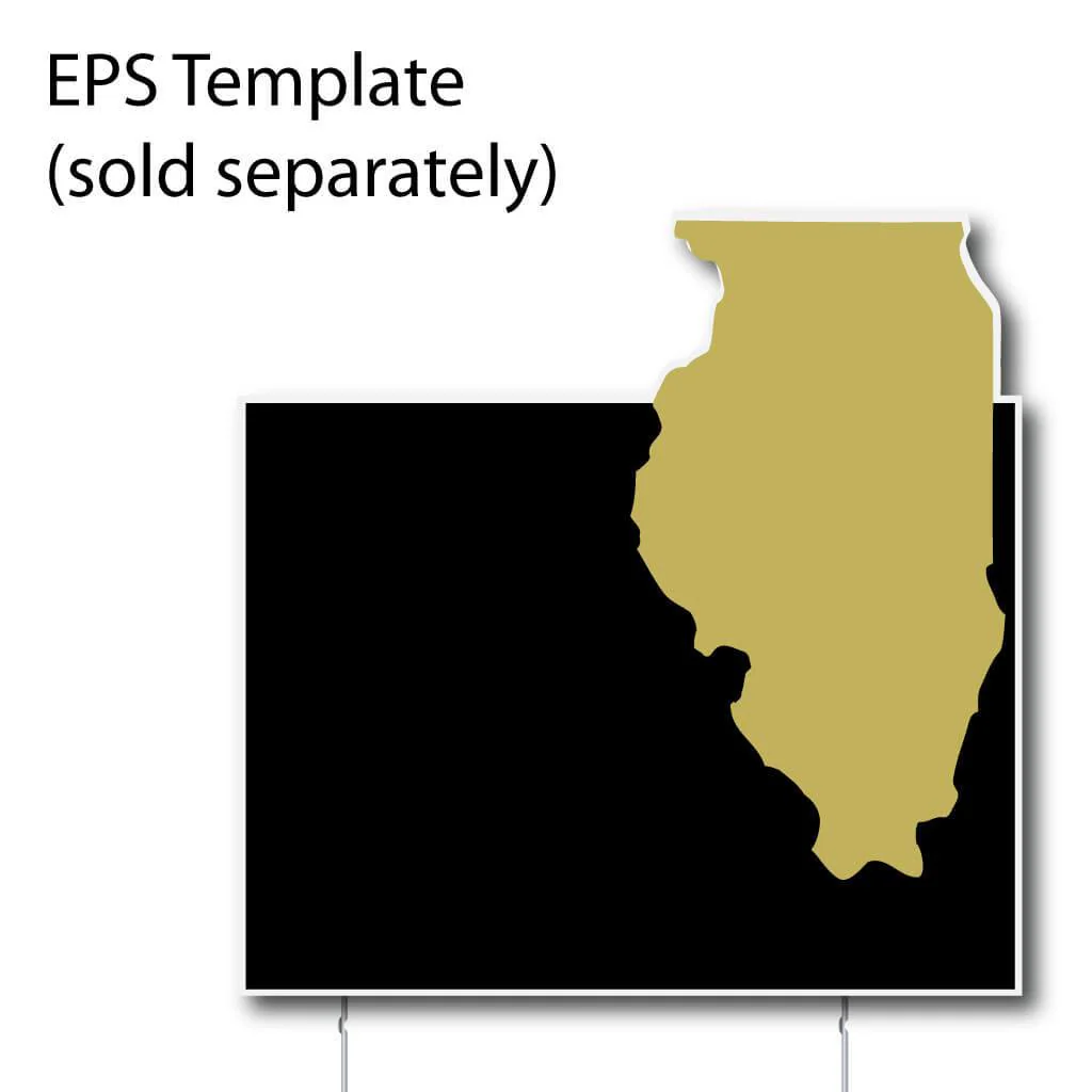 21.6" Illinois State Shaped Corrugated Plastic Yard Sign Blank - Image 5