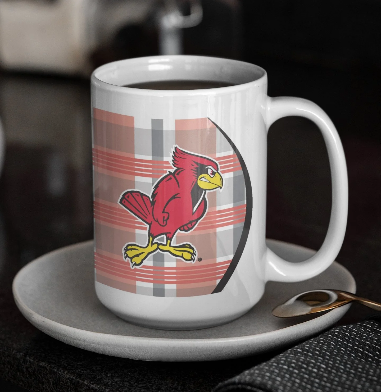 Illinois State University Plaid Pattern 15oz Coffee Mug - Image 2