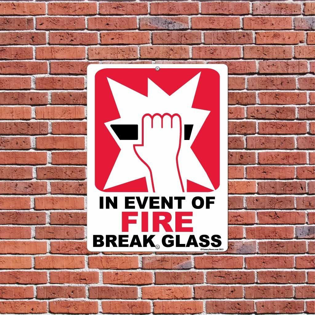 In Event of Fire Break Glass Sign or Sticker - Image 5