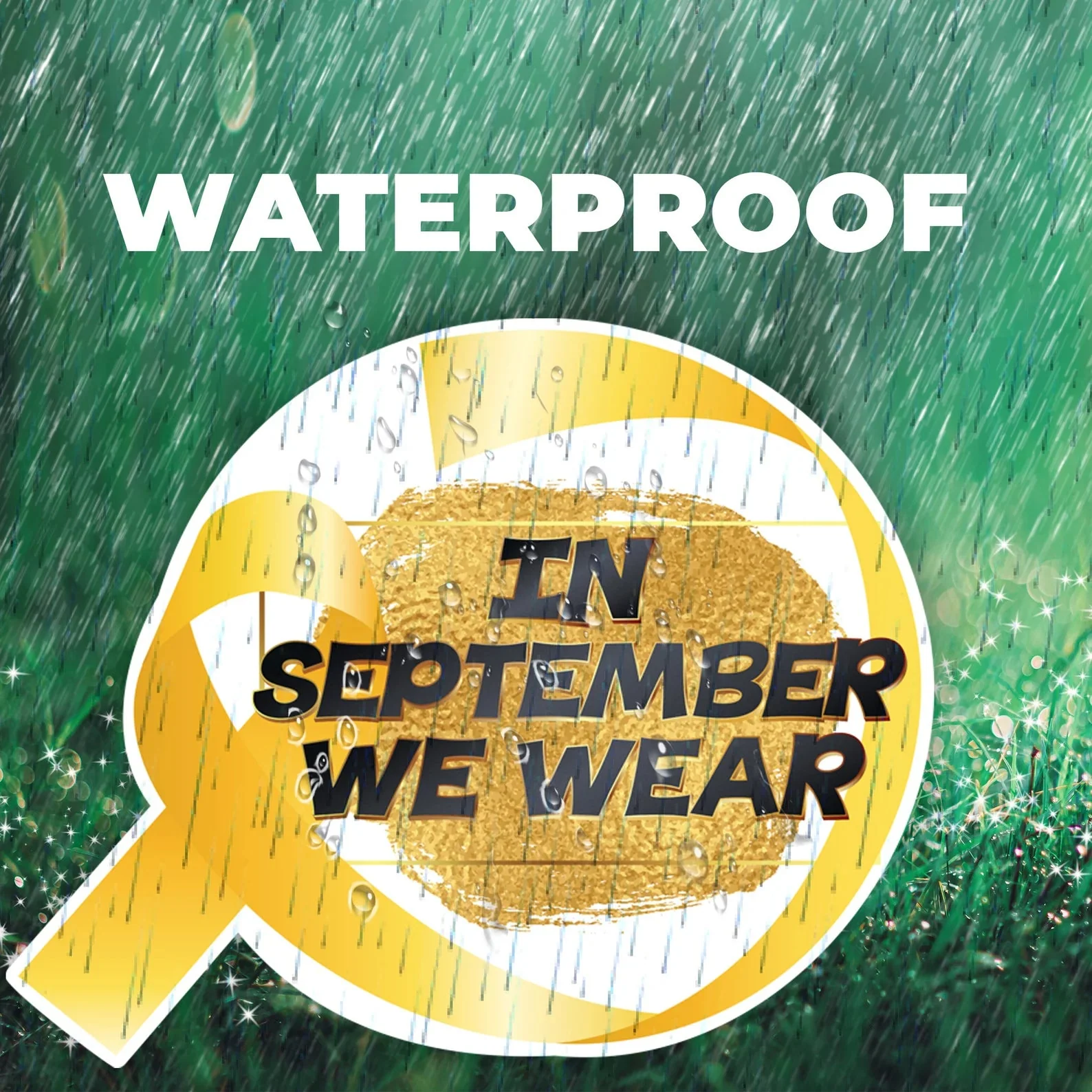 In September We Wear Gold, Childhood Cancer Awareness, 13pc Yard Card Lawn Sign Set - Image 3