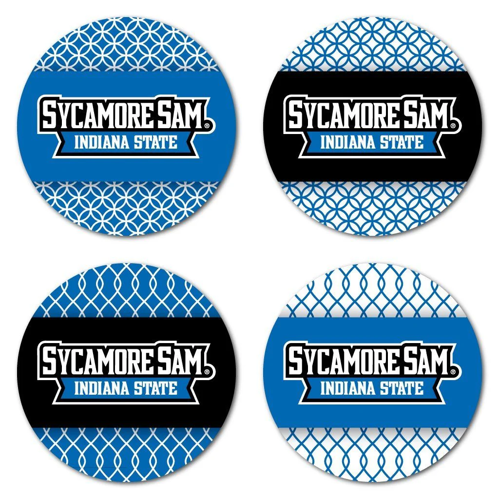Indiana State University Patterned Coaster Set of 4
