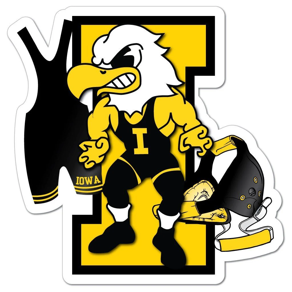 11.5" Iowa Hawkeye Herky Wrestling Car Magnet - Image 2