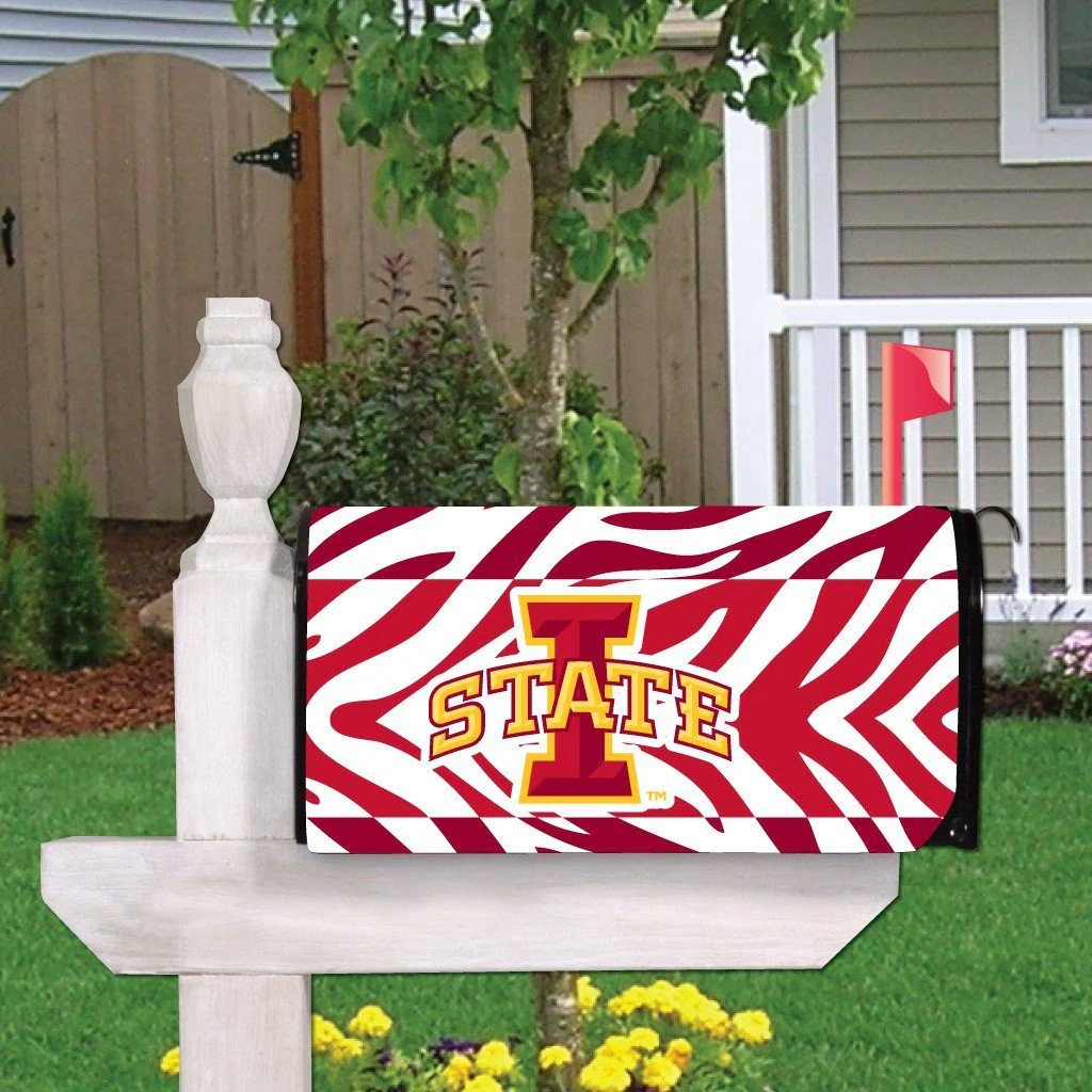 Iowa State Zebra Print Magnetic Mailbox Cover