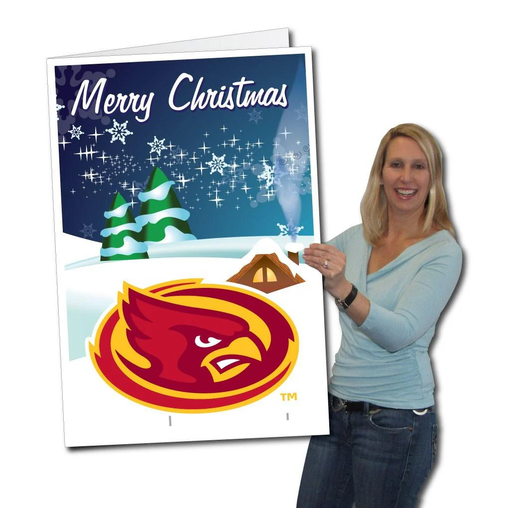 2'x3' Giant Iowa State Holiday Greeting Card & Yard Sign