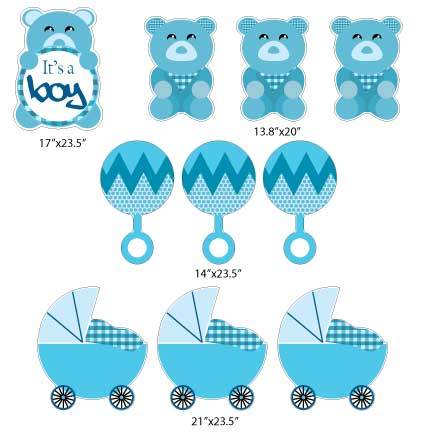 It's A Boy Teddy Bear Yard Cards 10 piece set - Image 2