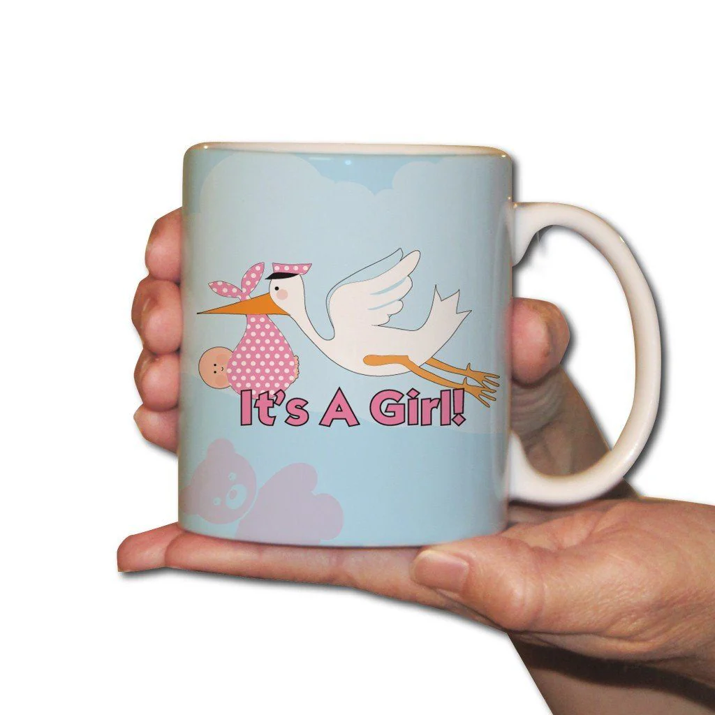 It's a Girl stork 15 oz. Coffee Mug