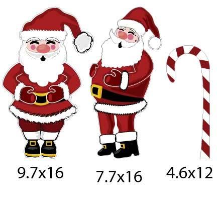 Jolly Santa & Candy Cane Pathway Markers Yard Cards 20 piece set - Image 2
