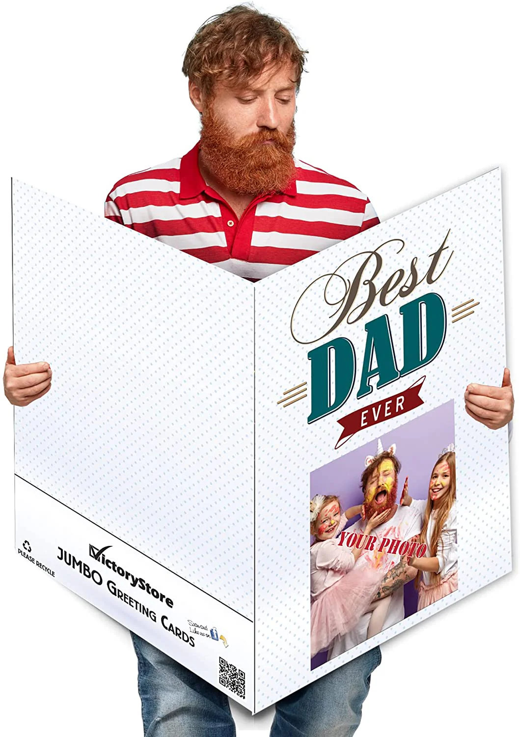3' JumboCustom Best Dad Ever Father's Day Card