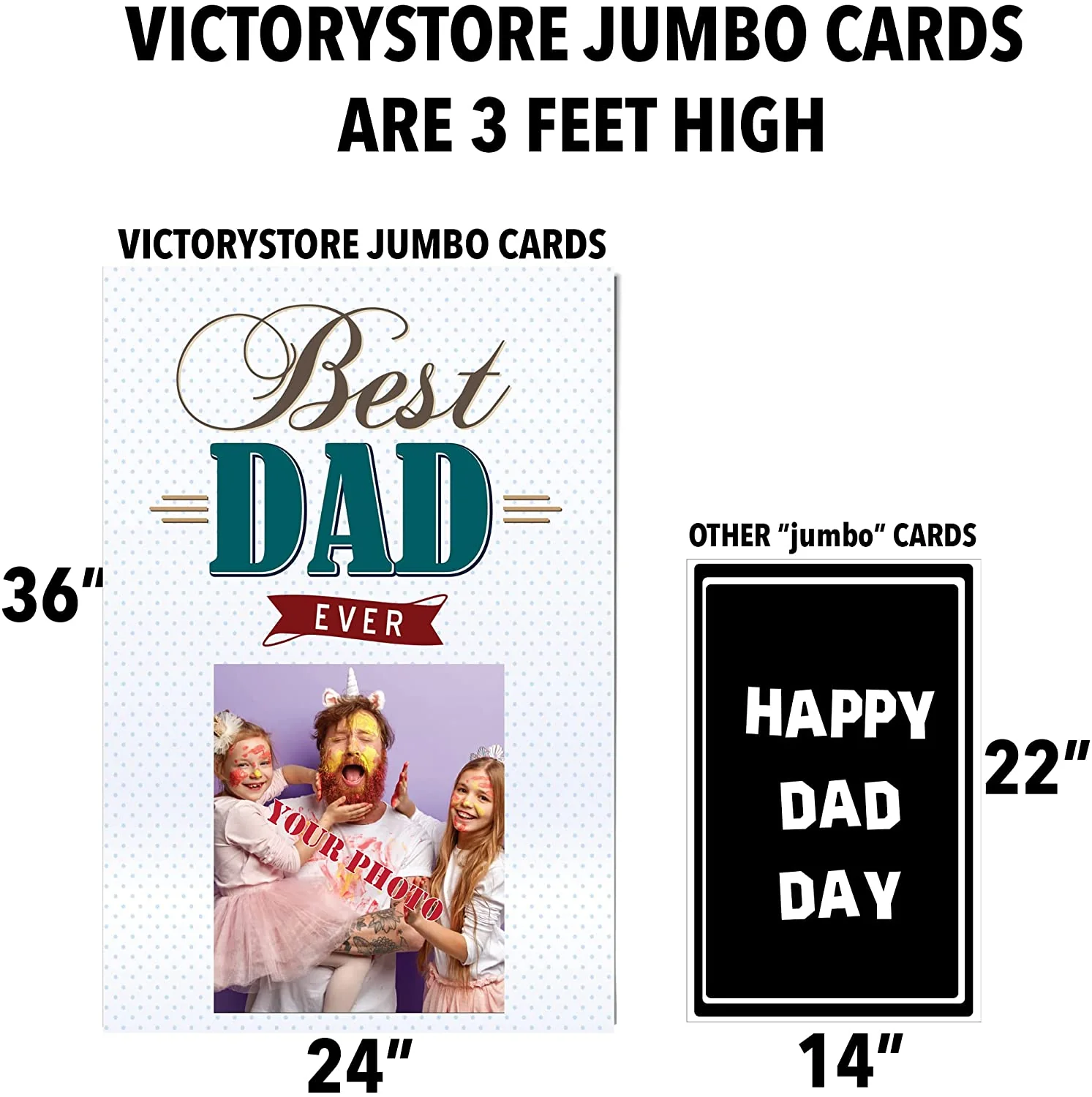 3' JumboCustom Best Dad Ever Father's Day Card - Image 4