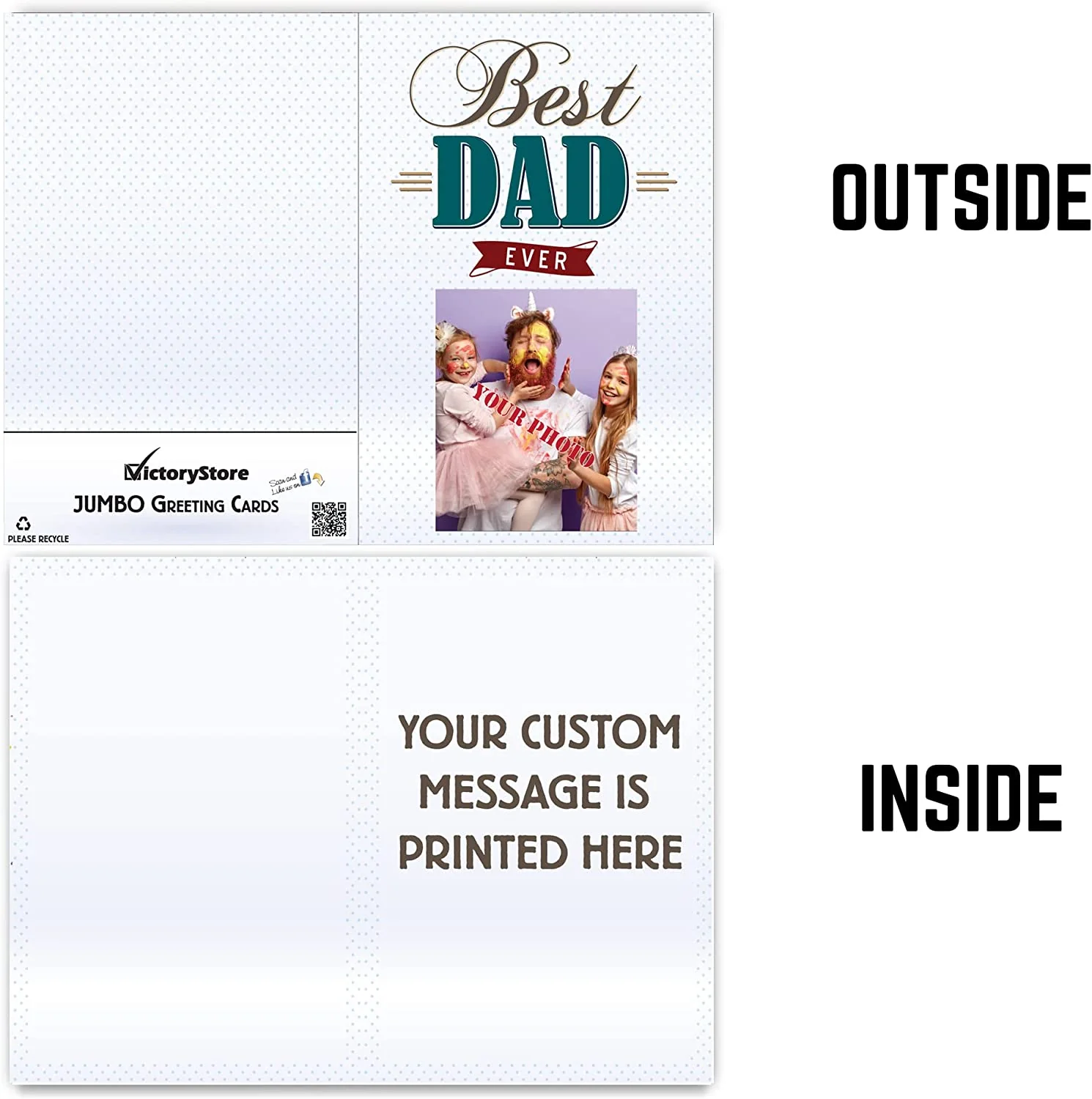 3' JumboCustom Best Dad Ever Father's Day Card - Image 5