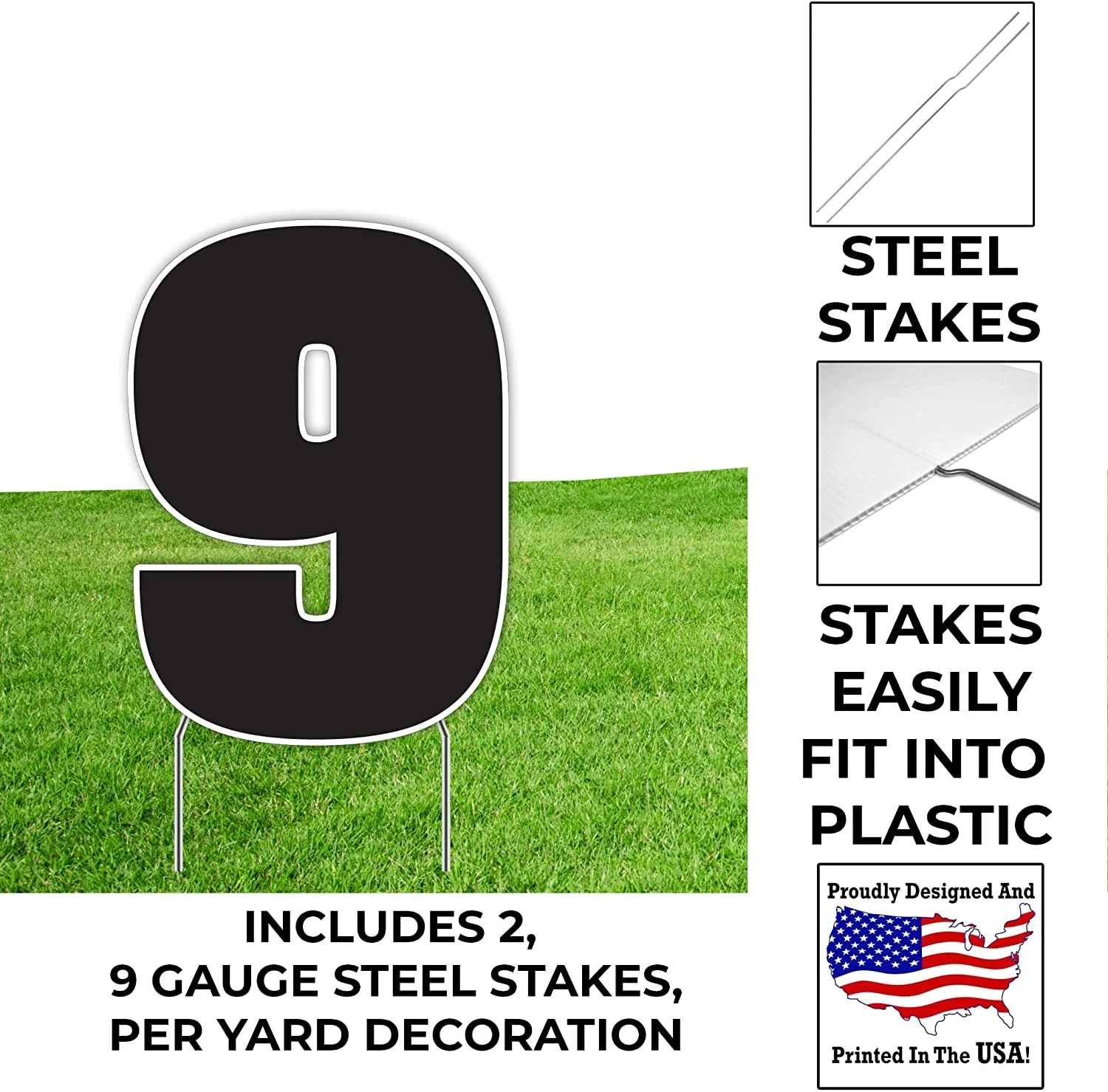 Jumbo 35" Breuer Solid Color Yard Sign Numbers - Image 3