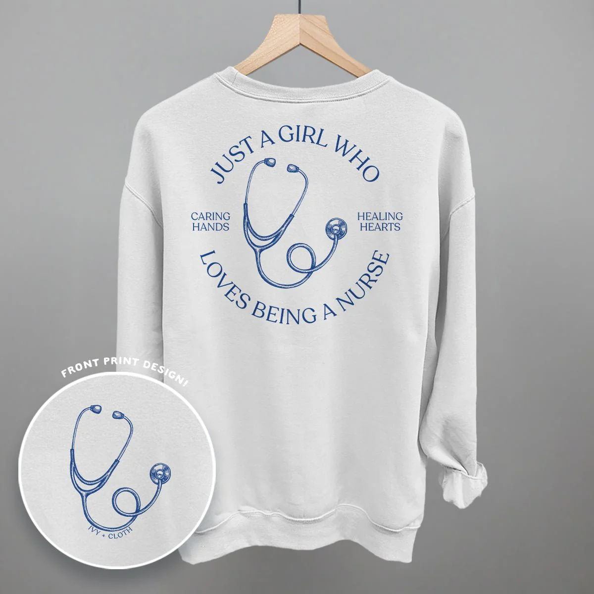 Just A Girl Who Loves Being A Nurse (Back Print) T-Shir or Sweatshirt - Image 9