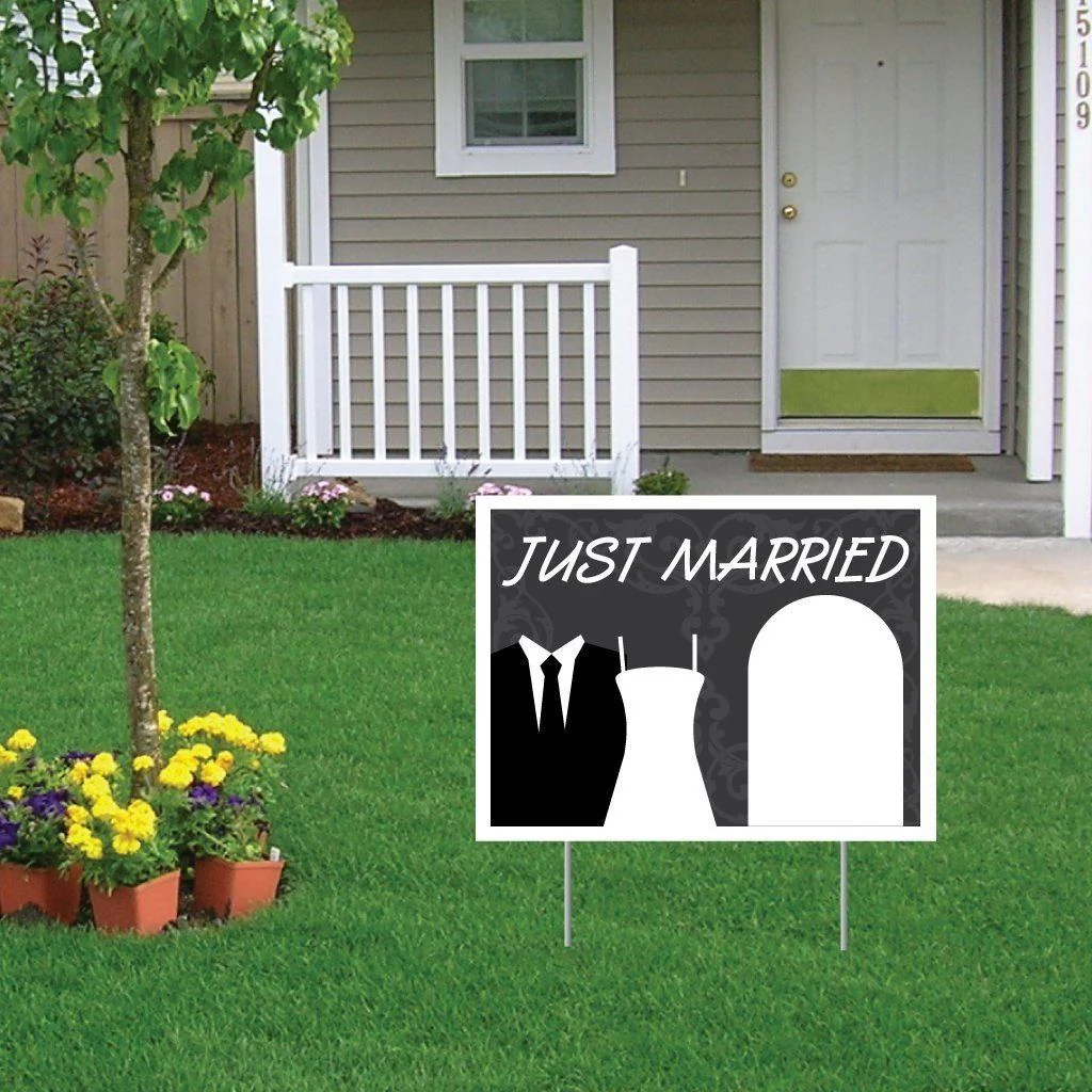 18"x24" Just Married Wedding Yard Sign