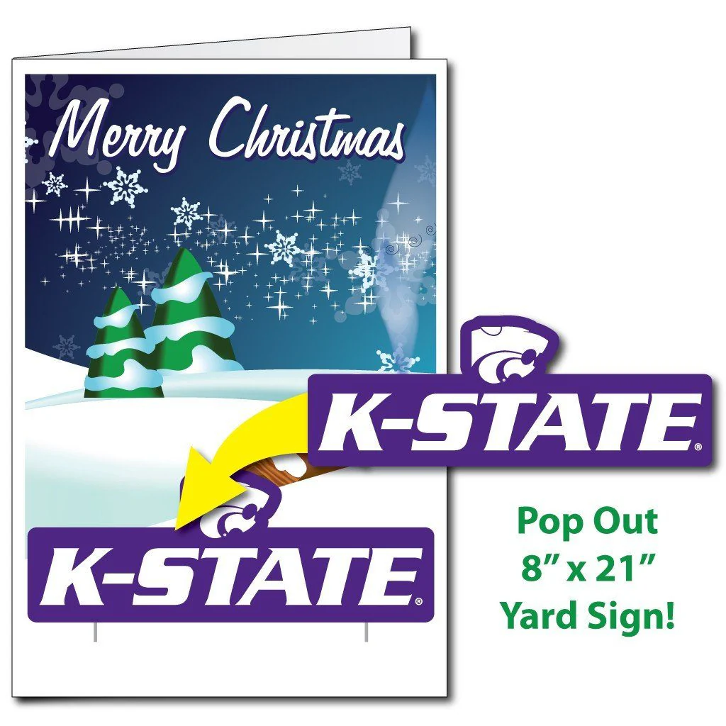 2'x3' Giant Kansas State Holiday Greeting Card & Yard Sign - Image 4
