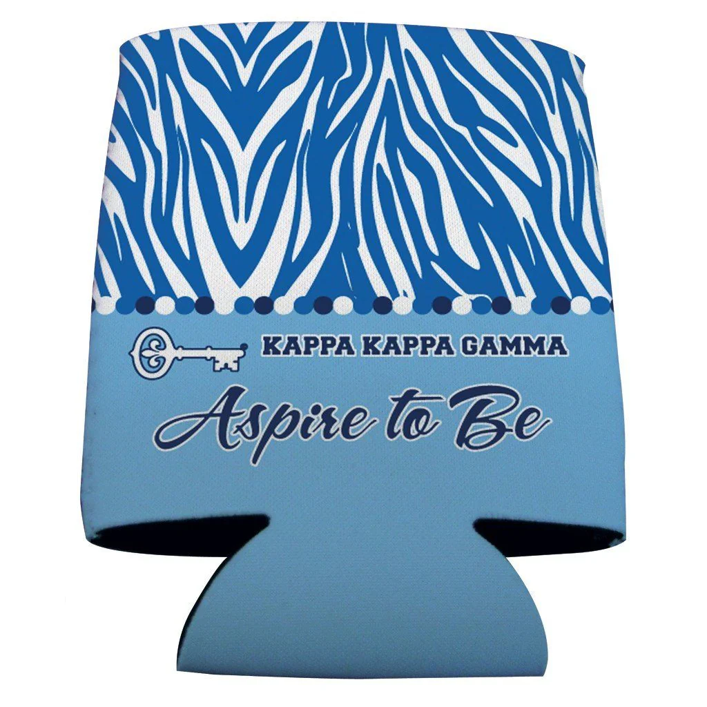 Kappa Kappa Gamma Zebra Print Can Cooler Set of