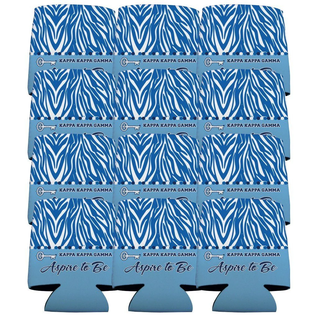 Kappa Kappa Gamma Zebra Print Can Cooler Set of - Image 2