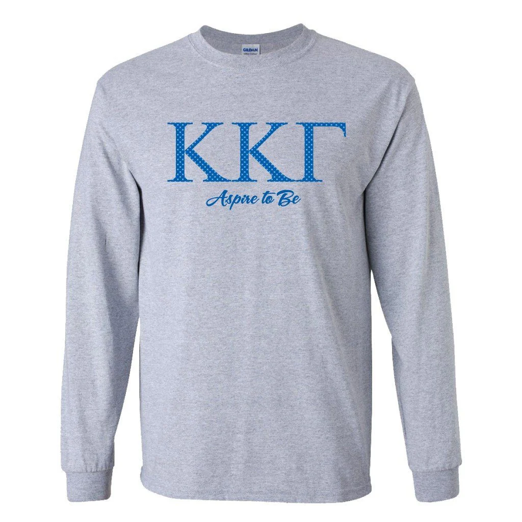 Kappa Kappa Gamma Polka Dot Greek Letters Long Sleeve T-shirt - Image 2