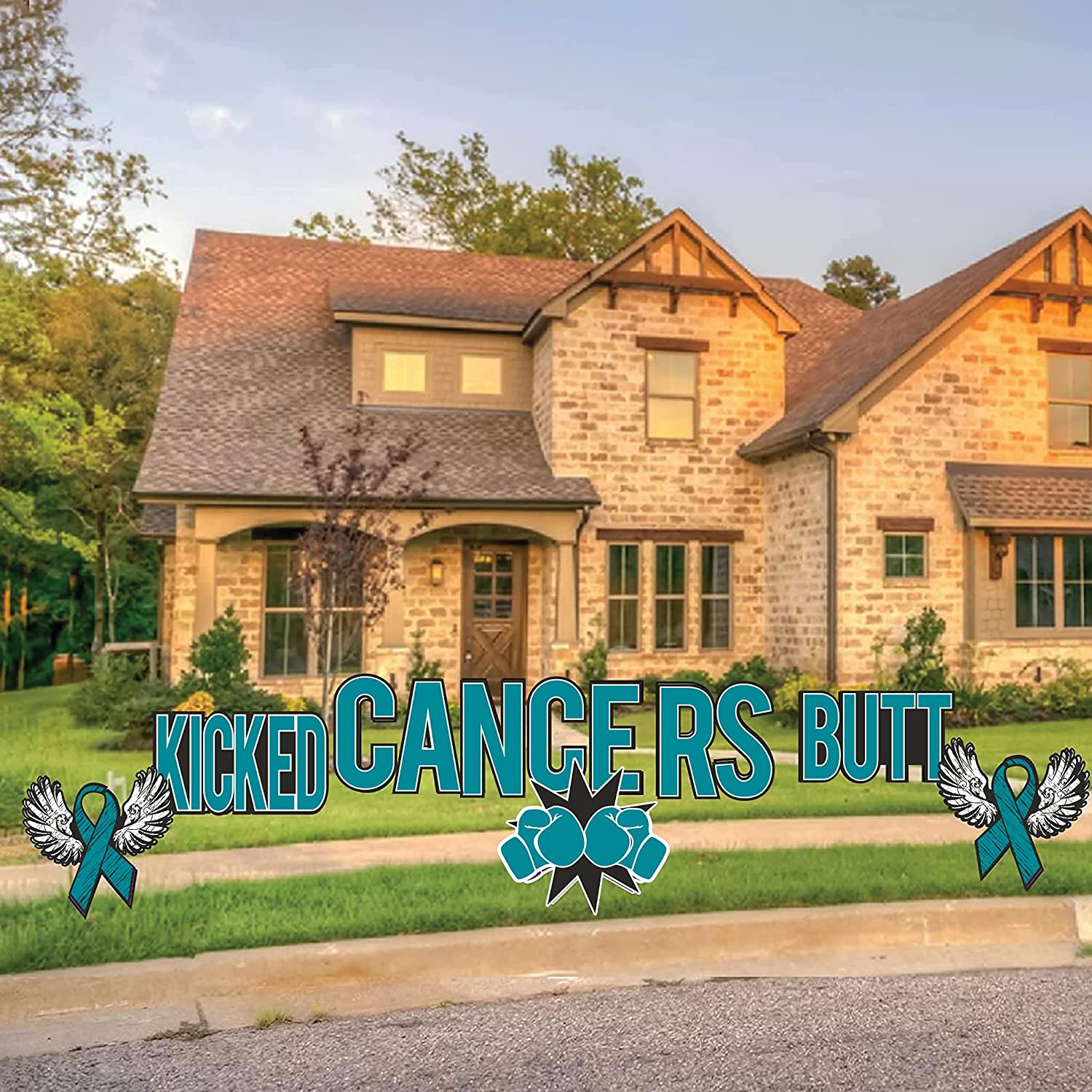 Kicked Cancers Butt Yard Letters - Image 20