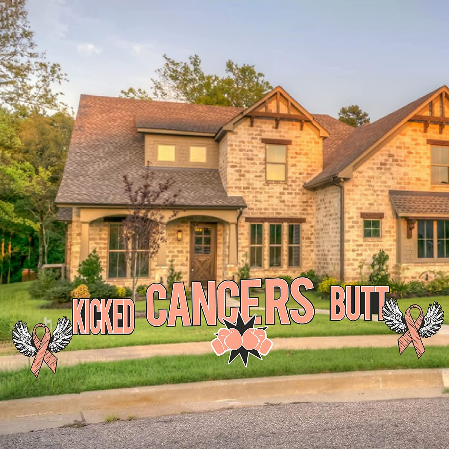 Kicked Cancers Butt Yard Letters - Image 9