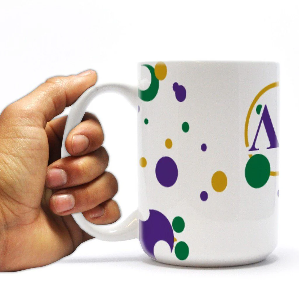 Lambda Chi Alpha 15oz Badge with Bubbles Coffee Mug - Image 2