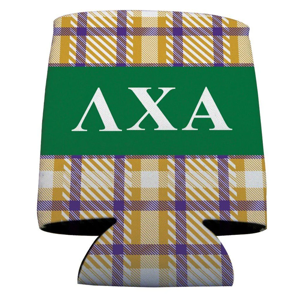 Plaid Lambda Chi Alpha Can Cooler Set