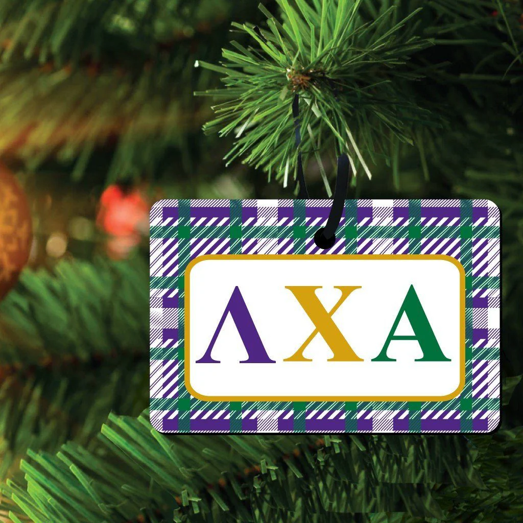 Lambda Chi Alpha Rectangle Ornament Set of 3