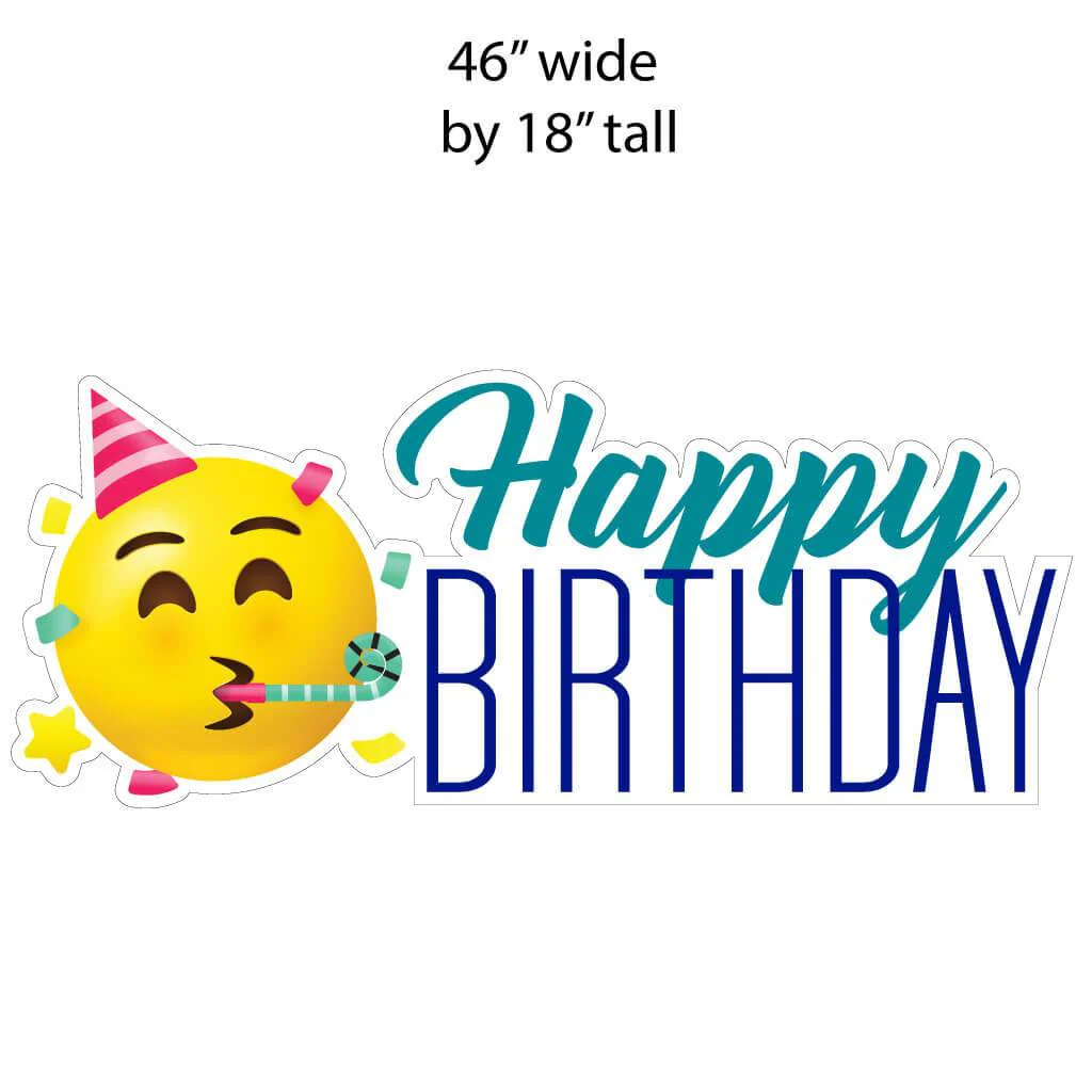 Large Happy Birthday Emoji Accessory Yard Card Signs - Image 3