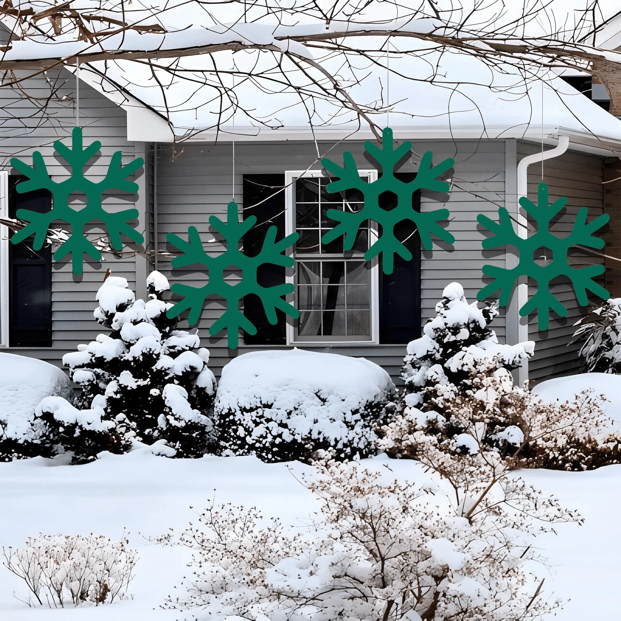 Large Outdoor Hanging Snowflakes Decorations - Set of 15 - Image 16