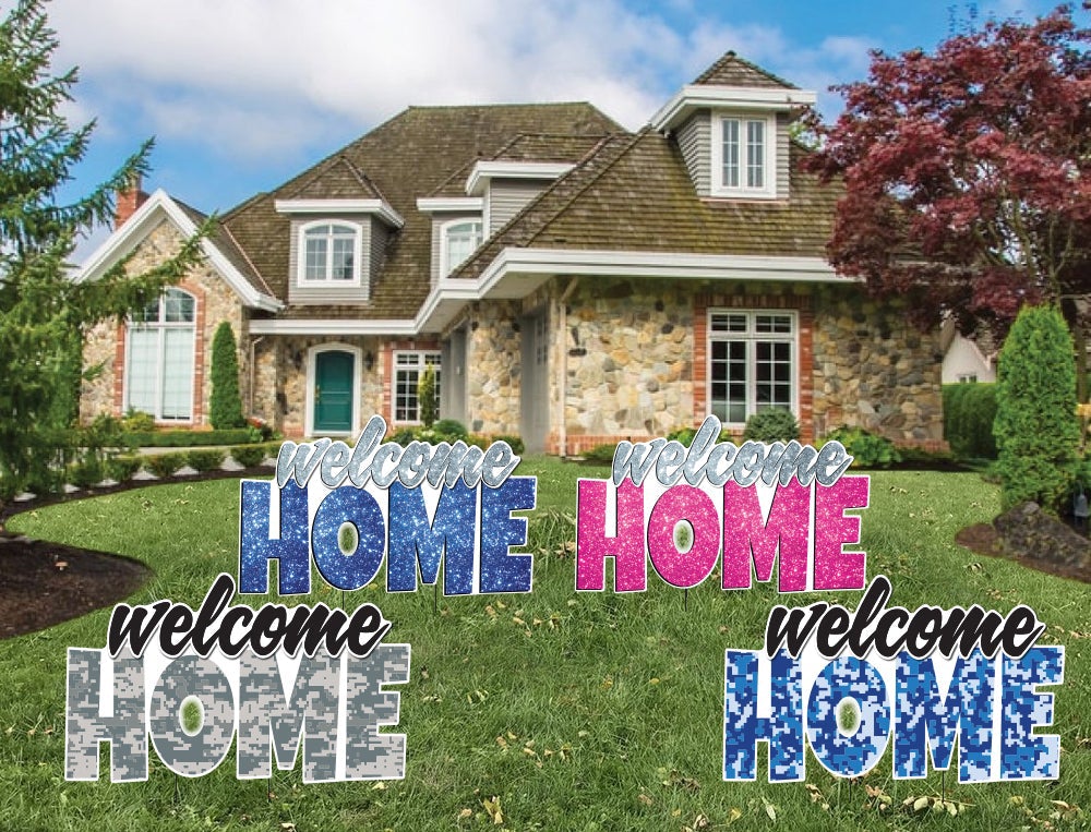Large Welcome Home Yard Cards, 4 pcs