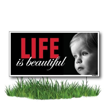 Life Is Beautiful ProLife 2-Pack 12"x24" Yard Sign - Image 2