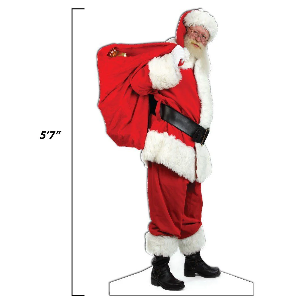 5' 7" Life Size Santa Cutout Yard Card - Image 3