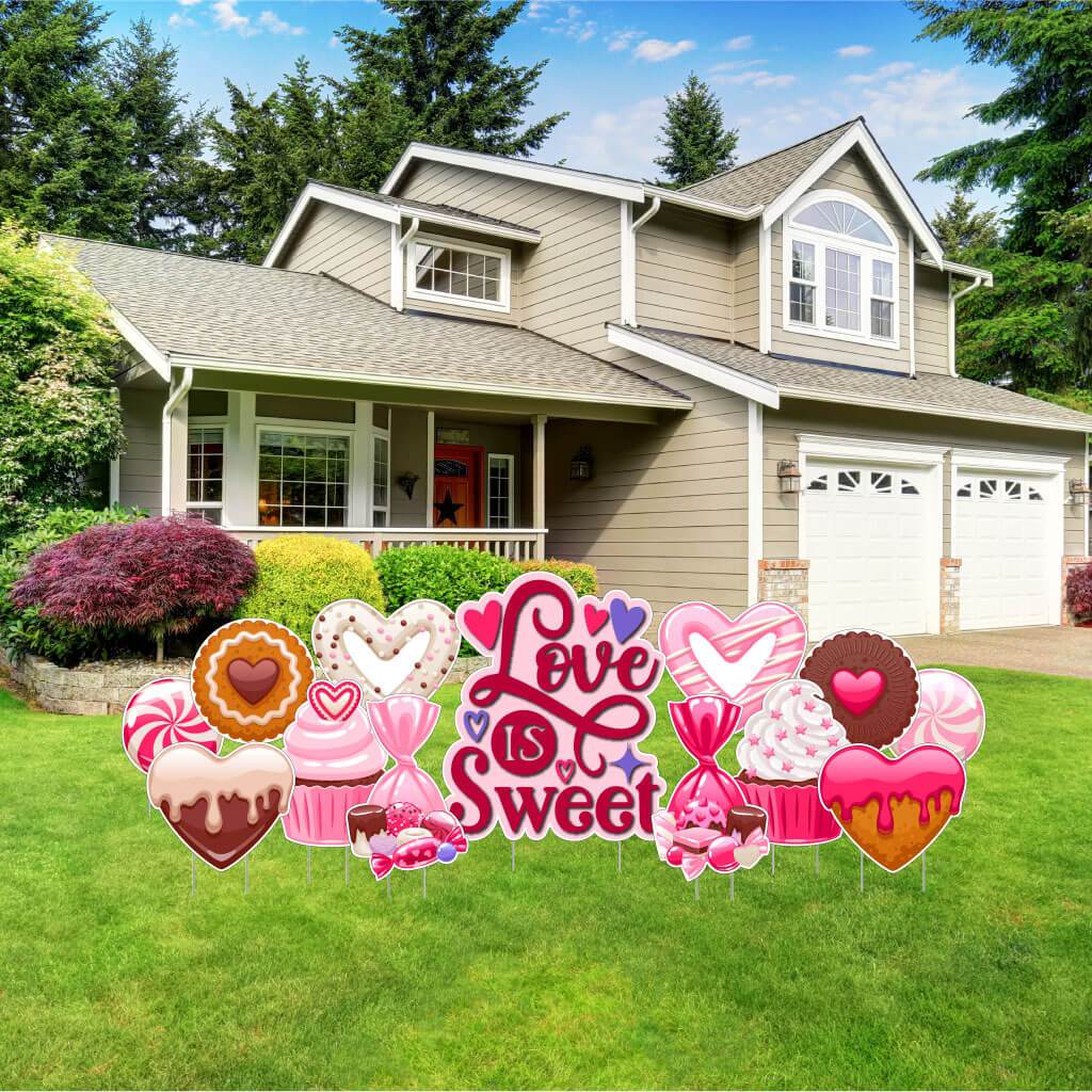 Love is Sweet Valentine's Day Yard Decoration | 13 pc Set