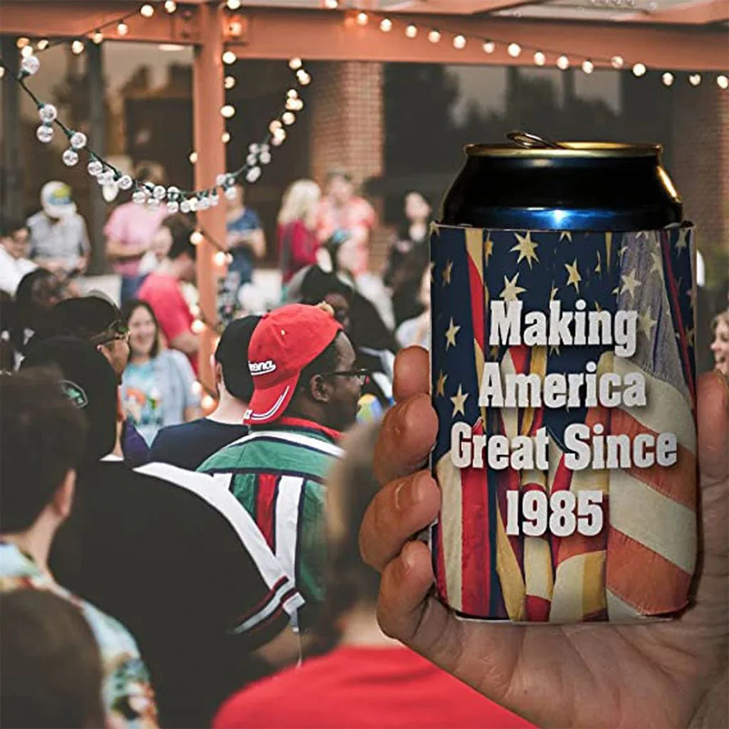 Making America Great Since... Can Cooler - Custom Name & Age - Image 2