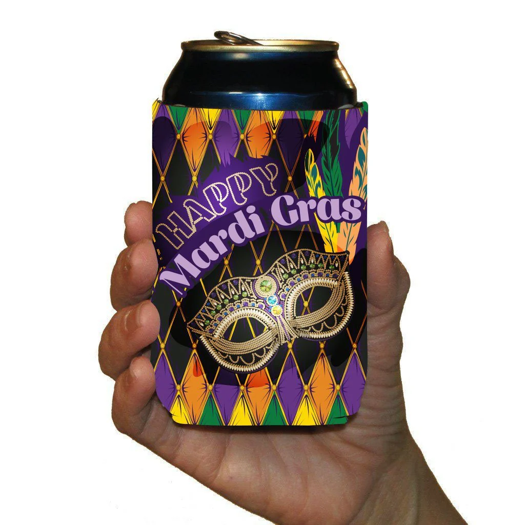 Mardi Gras Can Coolers & Cornhole Set - Image 5