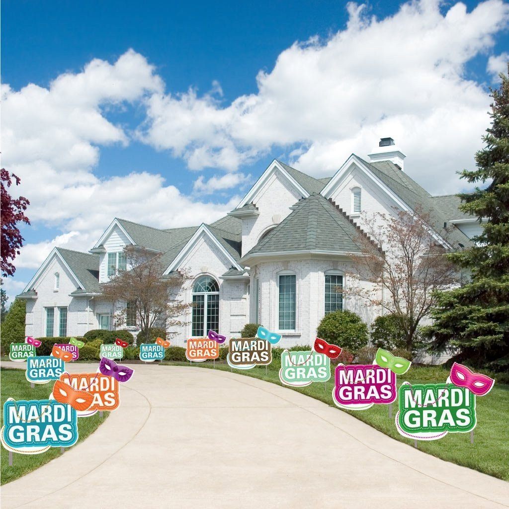Mardi Gras Yard Card Fillers & Pathway Marker 12 pc set