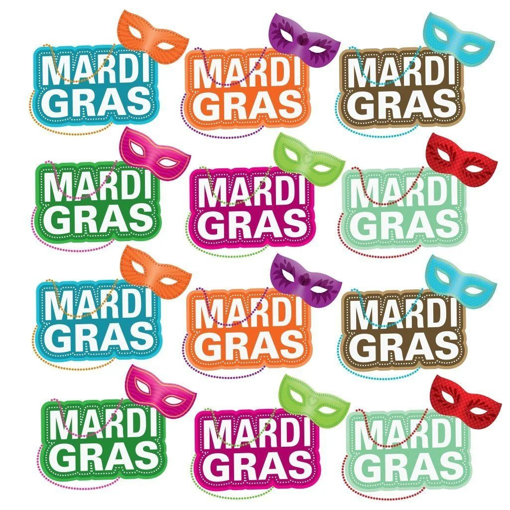 Mardi Gras Yard Card Fillers & Pathway Marker 12 pc set - Image 2