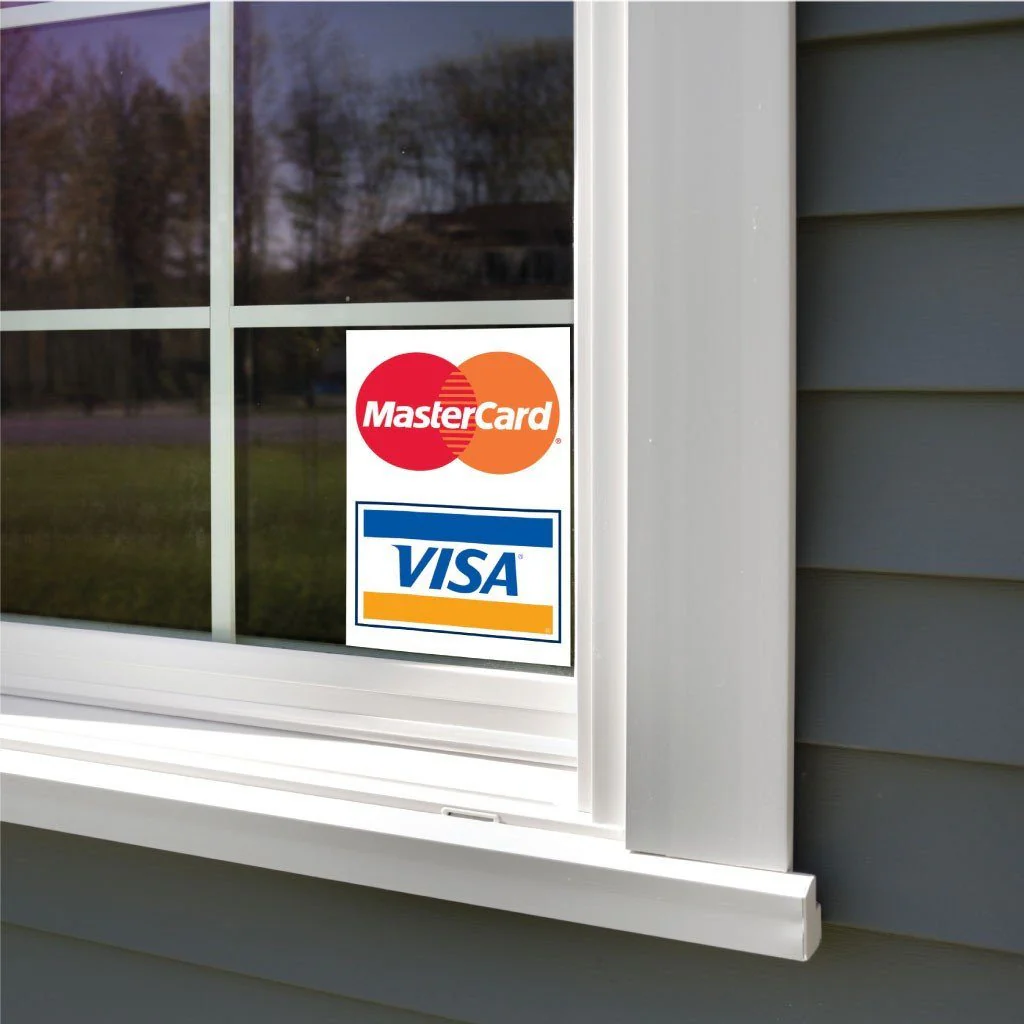 MasterCard & Visa Credit Card Sign or Sticker