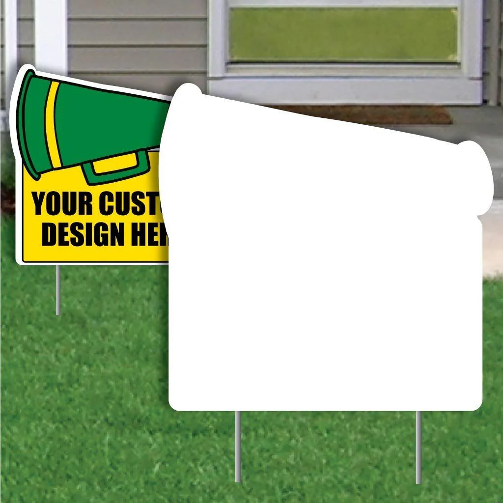 22" Megaphone with Rectangle Corrugated Plastic Yard Sign Blank - Image 5
